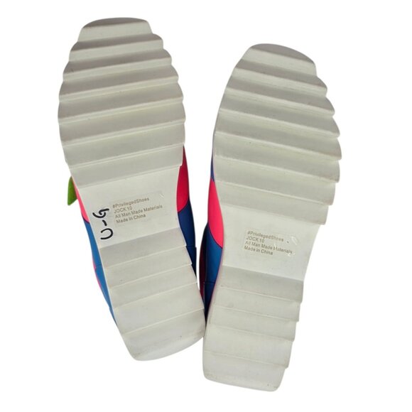 Privileged Shoes Womens 10 Shoes Neon Pink Blue Green Heart Platform Sneakers - Picture 6 of 16